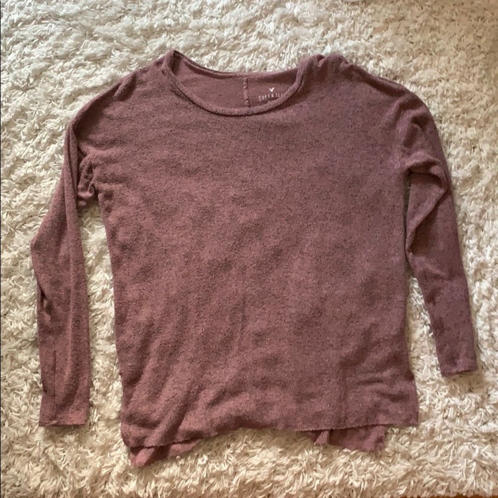 American Eagle love sleeve pink shirt